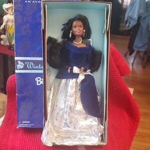 First in series winter velvet African American Barbi